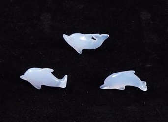 blue chalcedony dolphin carving