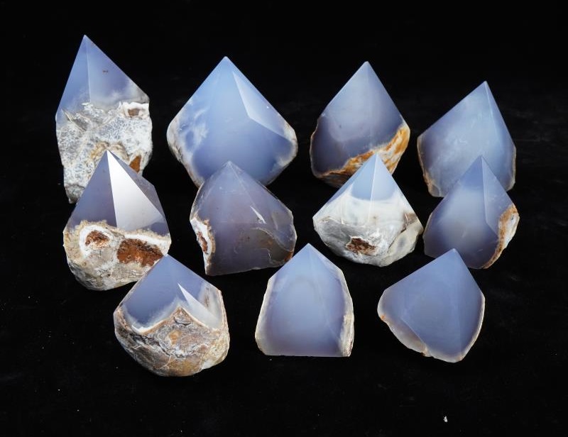 blue chalcedony points