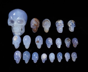 blue chalcedony skulls