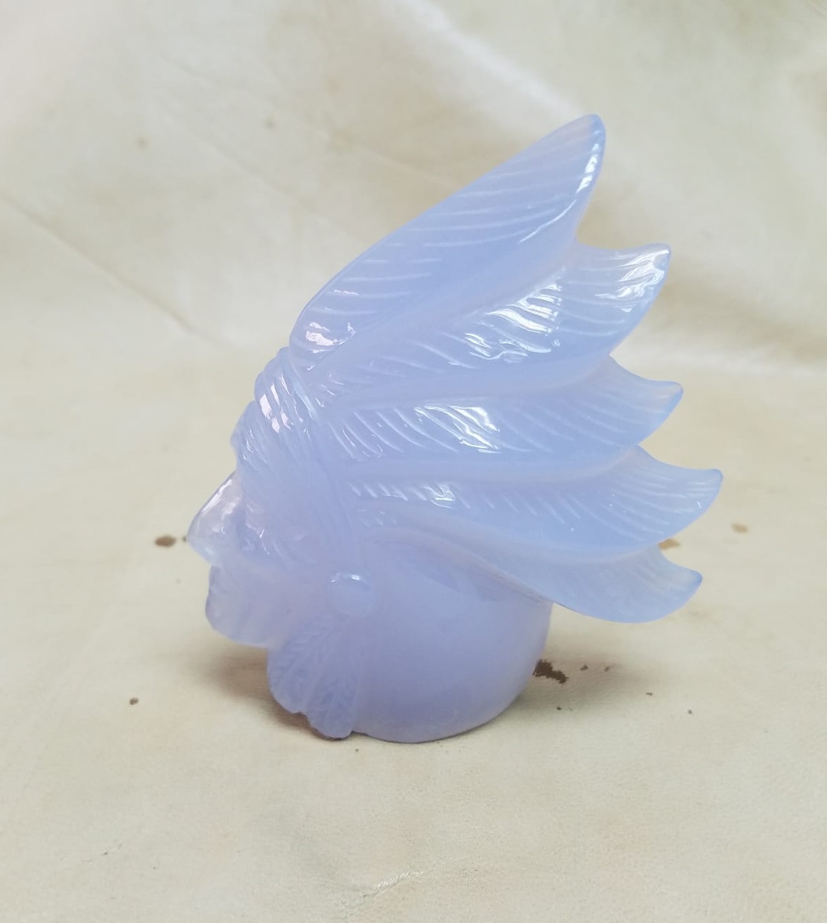 blue chalcedony carving